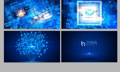 科技感互联网信息科研企业片头 AE模板